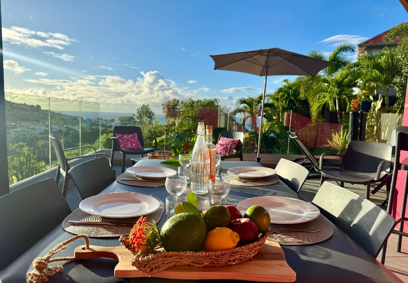 Appartement à Les Trois-Ilets - Apt PITAYA terrasse, vue mer, piscine privée, 2 ch